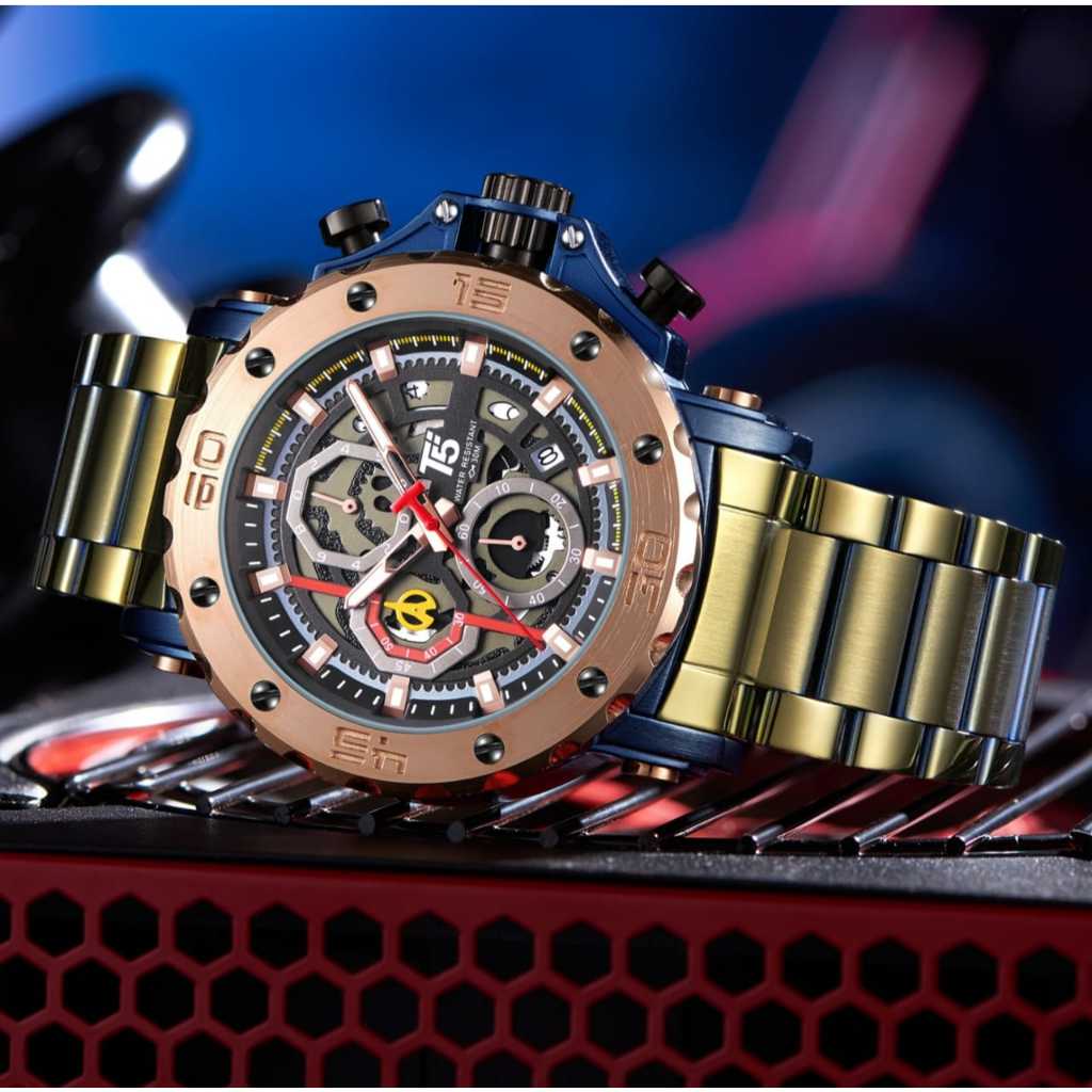 WAJIB PUNYA Original T5 3723G Full Chrono Aktif Jam T5 3723 ORI Stainless Steel