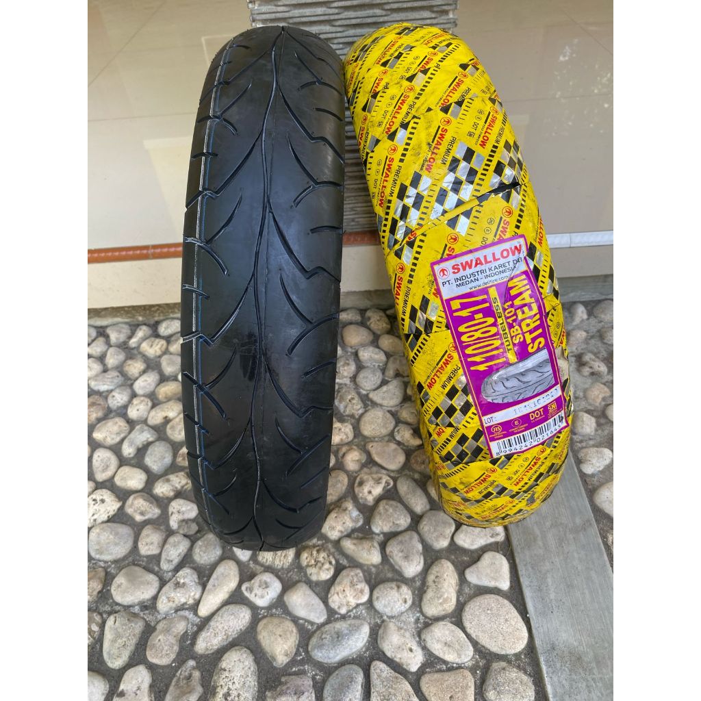 Ban Swallow Stream  Ukur 110/80 Ring 17 Tubeless Ban Belakang Vixion Baru Tubless