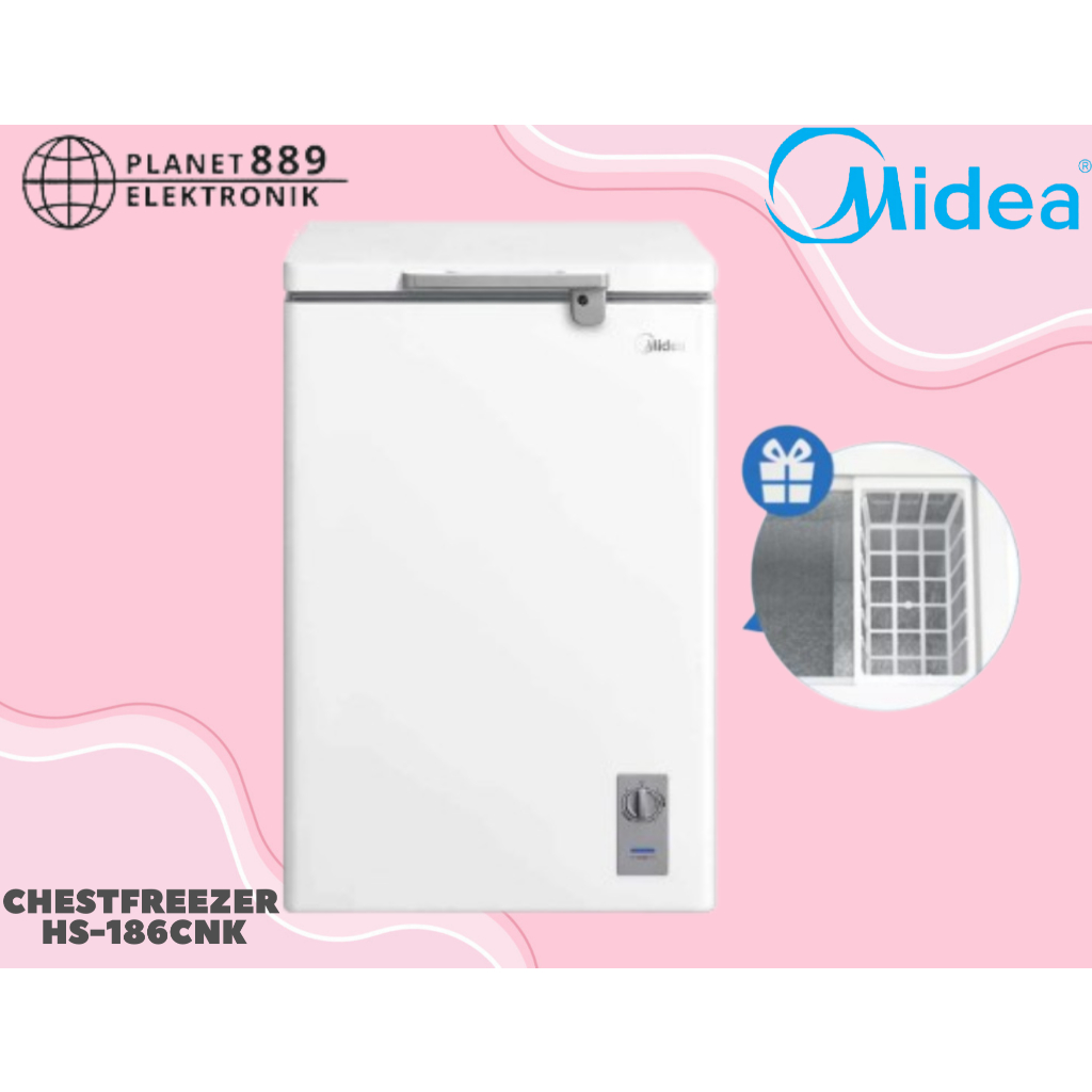 Midea HS-186CNK Chest Freezer 150 Liter Freezer Box Lemari Es Pendingin Pembeku Makanan