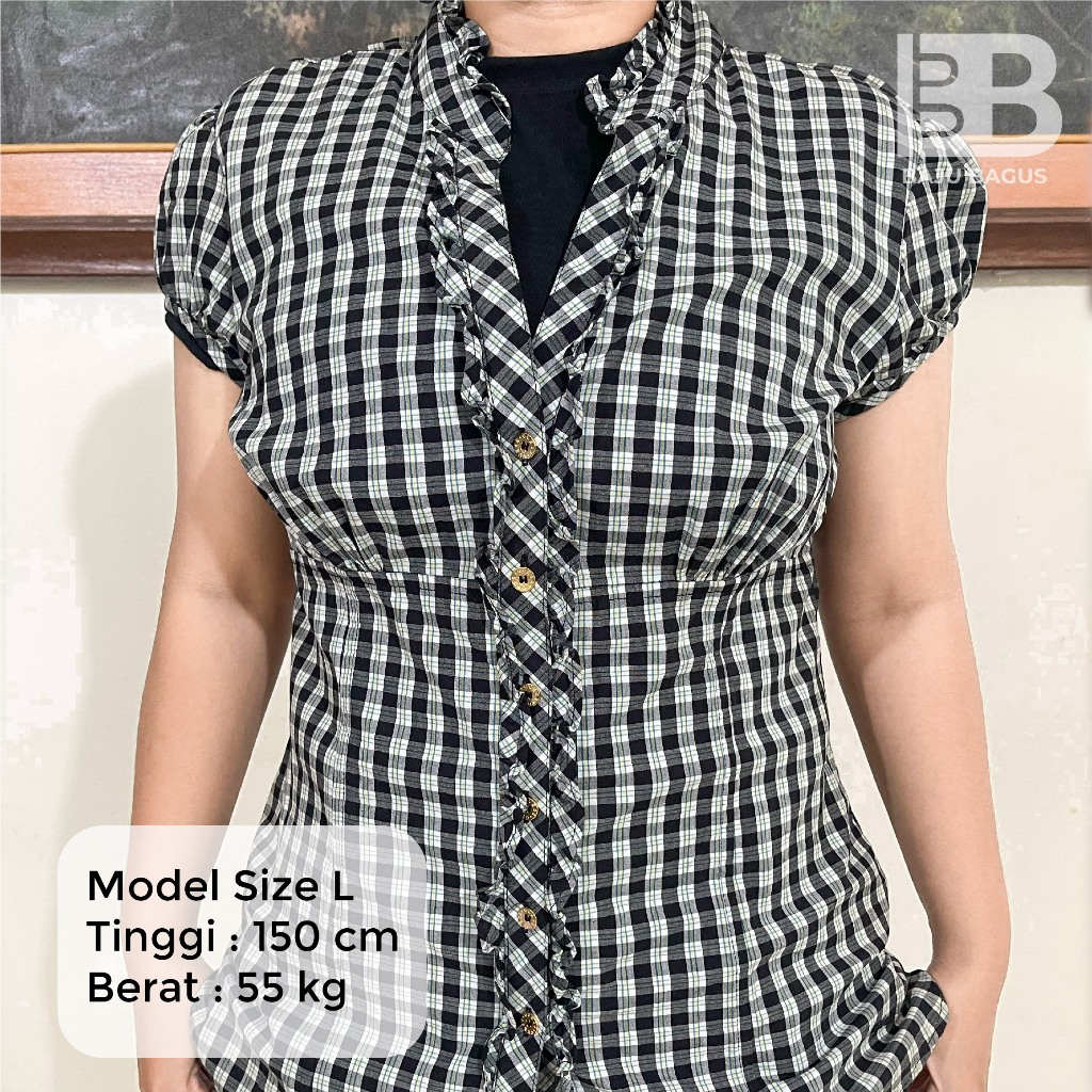 Kemeja Guess Bahan Cotton Warna Hitam Putih Bermotif | Baju Bagus