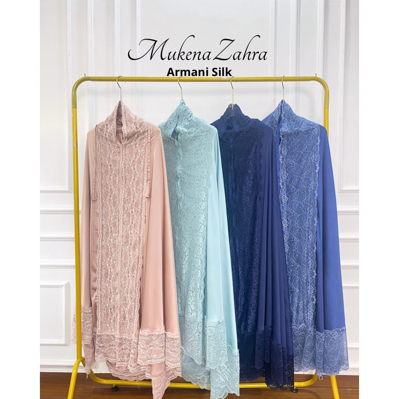 Mukena Zahra Silky Premium Renda Besar | Mukena Silky Premium Jumbo Mewah | Mukena Silky Premium Dew