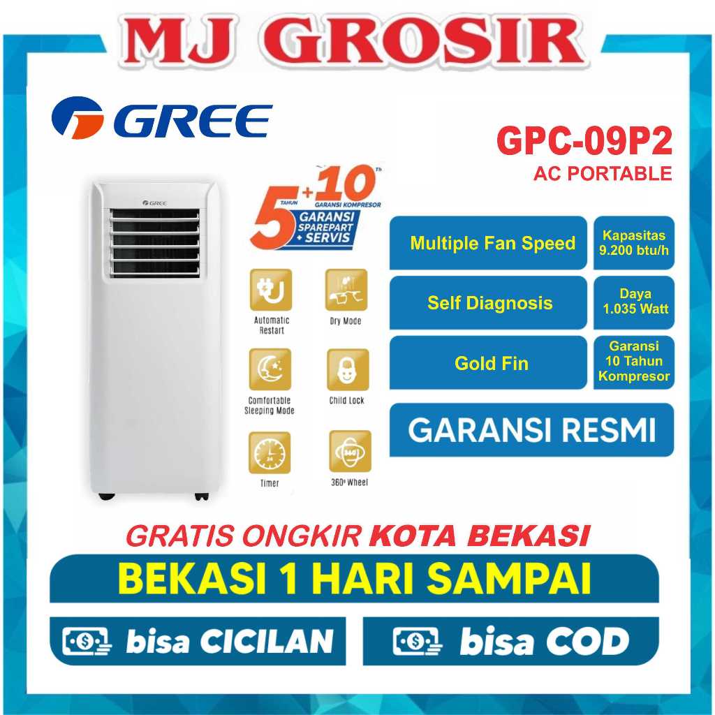 GREE AC PORTABLE GPC 09 P2 1PK AC PORTABLE GPC09P2 1 PK