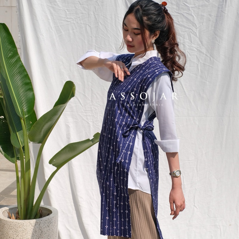 Assojar Binar Vest batik / Rompi batik panjang - preloved
