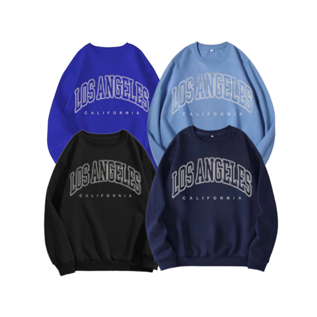 Sweater Crewneck Wanita Los Angeles Oversize Premium
