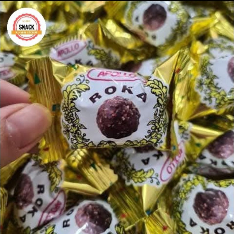 

ROKA BOLA COKLAT APOLLO 1PAK - ROKA WAFER BOLA COKLAT KACANG