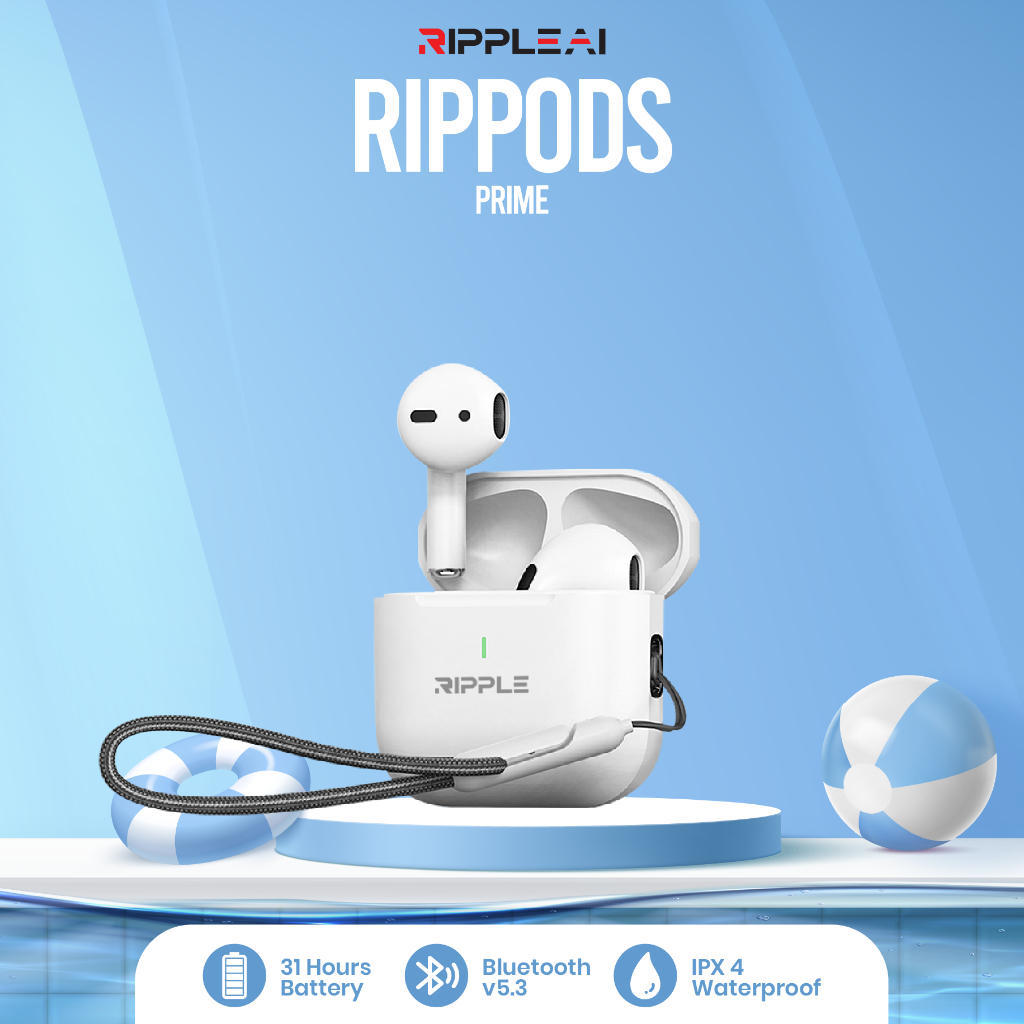 HILP Ripple Rippods Tws Mini Earphone Headset Prime Bluetooth 5.3 Touch Earphone Mini