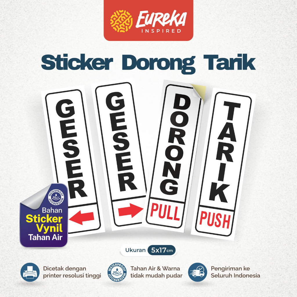 

Stiker Vynil Anti Air Dorong Tarik | Sticker Geser Pintu Isi 1 Set (2 Sticker)
