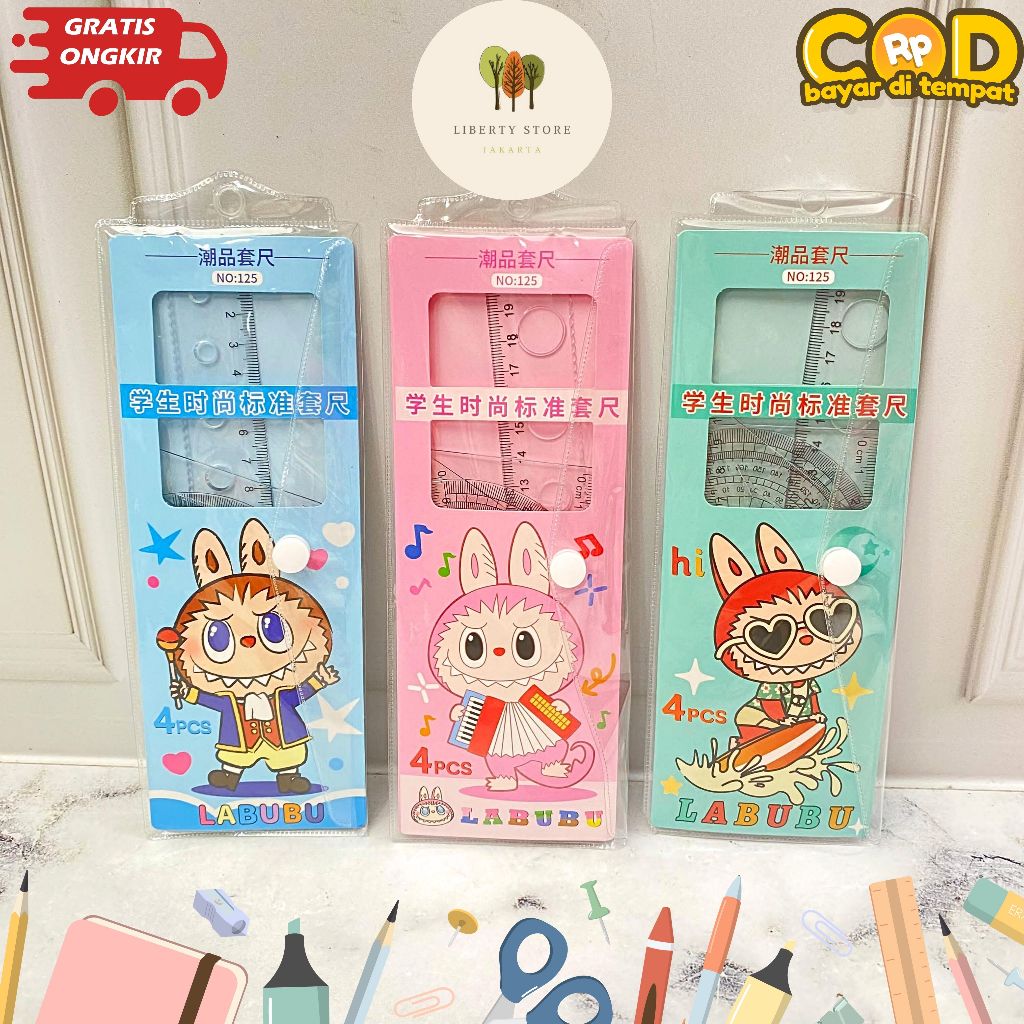 

Penggaris Set Labubu 4 in 1 PGG-1749 Stationery Alat Tulis Sekolah Kantor Kado Ulang Tahun Souvenir