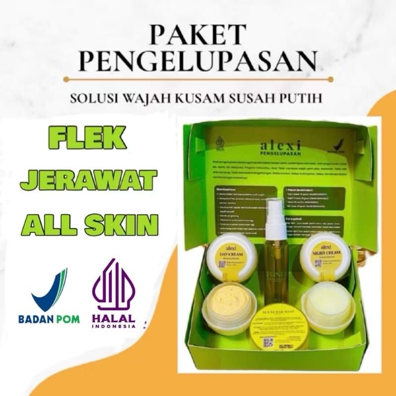 ALEXI - Skincare Package Pengelupasan Sel Kulit Mati, Penghilang Flek Diwajah, Menghilangkan Noda Je