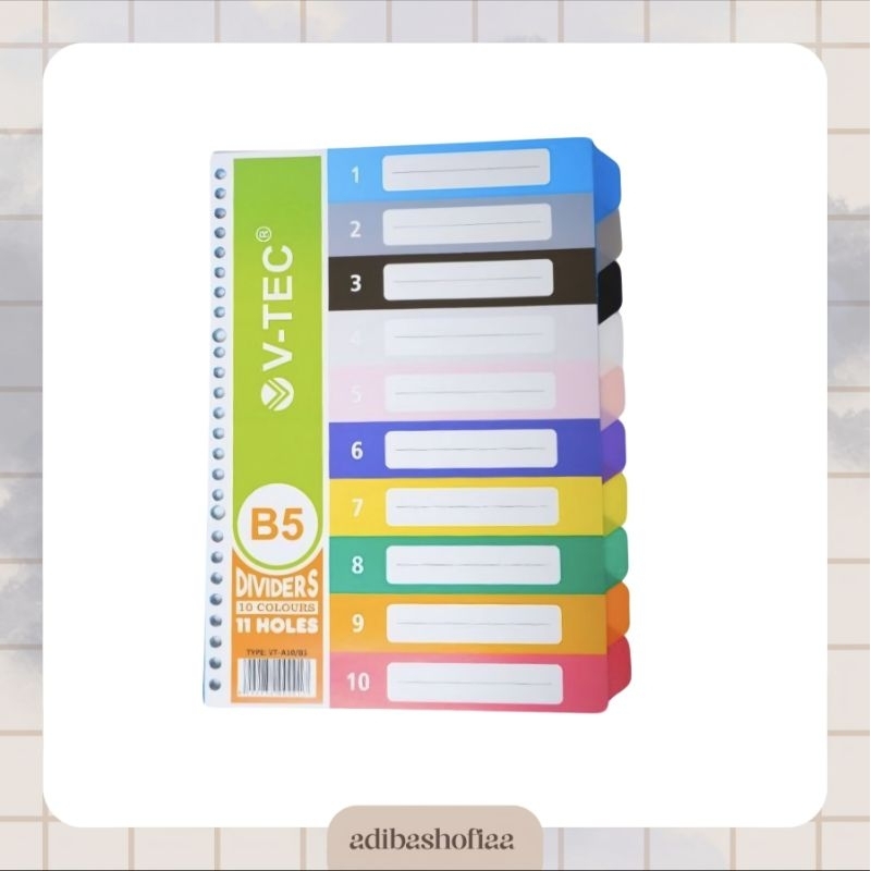 

Pembatas Binder V-TEC 10 Colors B5