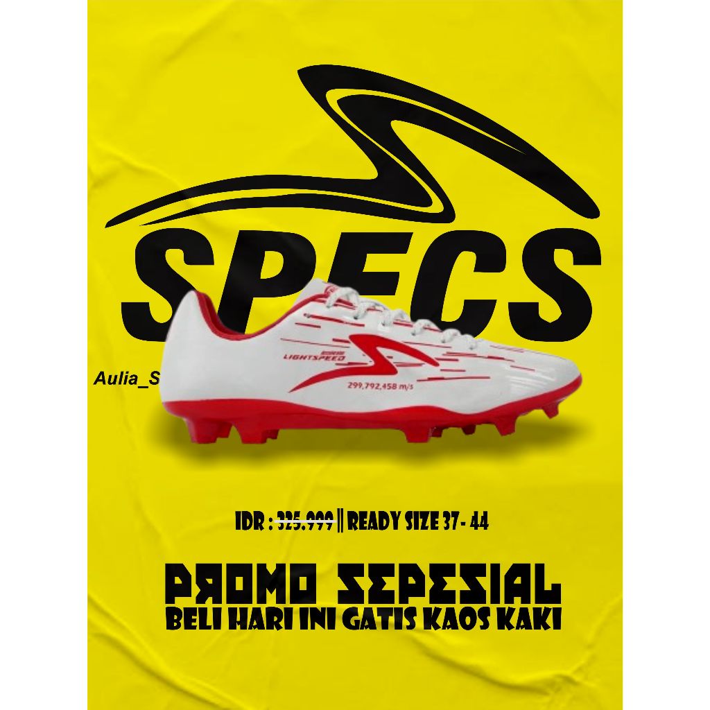 Sepatu Bola Futsal Specs Lightspeed Reborn Putih Merah Grade Ori