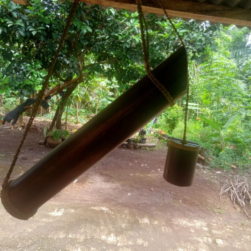 lodong bambu/tempat air/pajangan unik jadul natural alami menggunakan tali alam