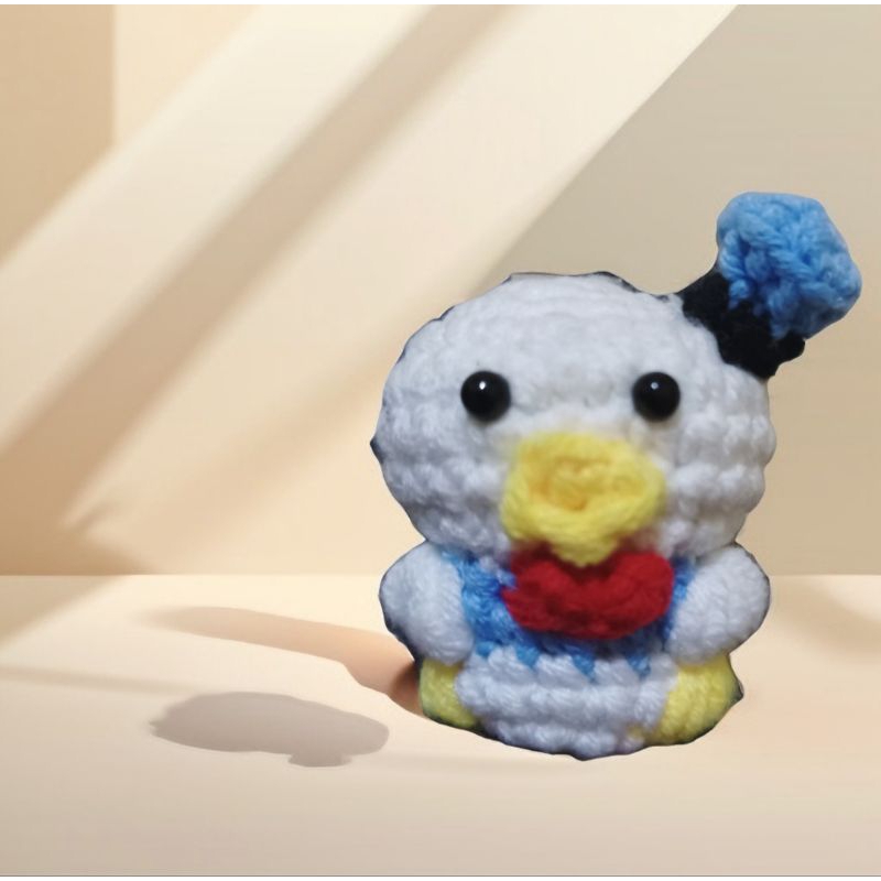 Donald Duck amirugumi crohet gantungan kunci