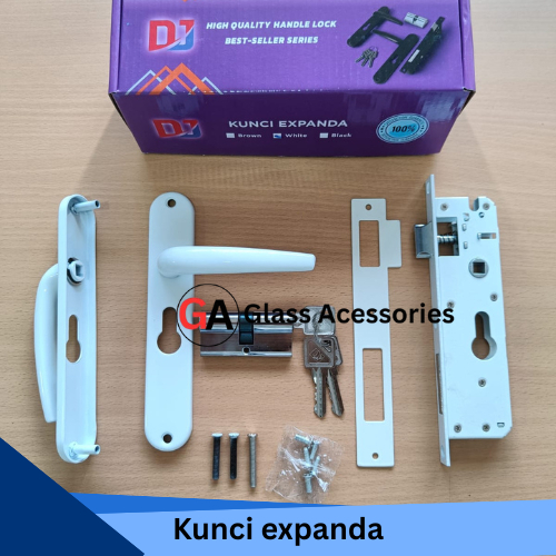 Handle Kunci Pintu Expanda Aluminium Kawat Nyamuk 1 Set