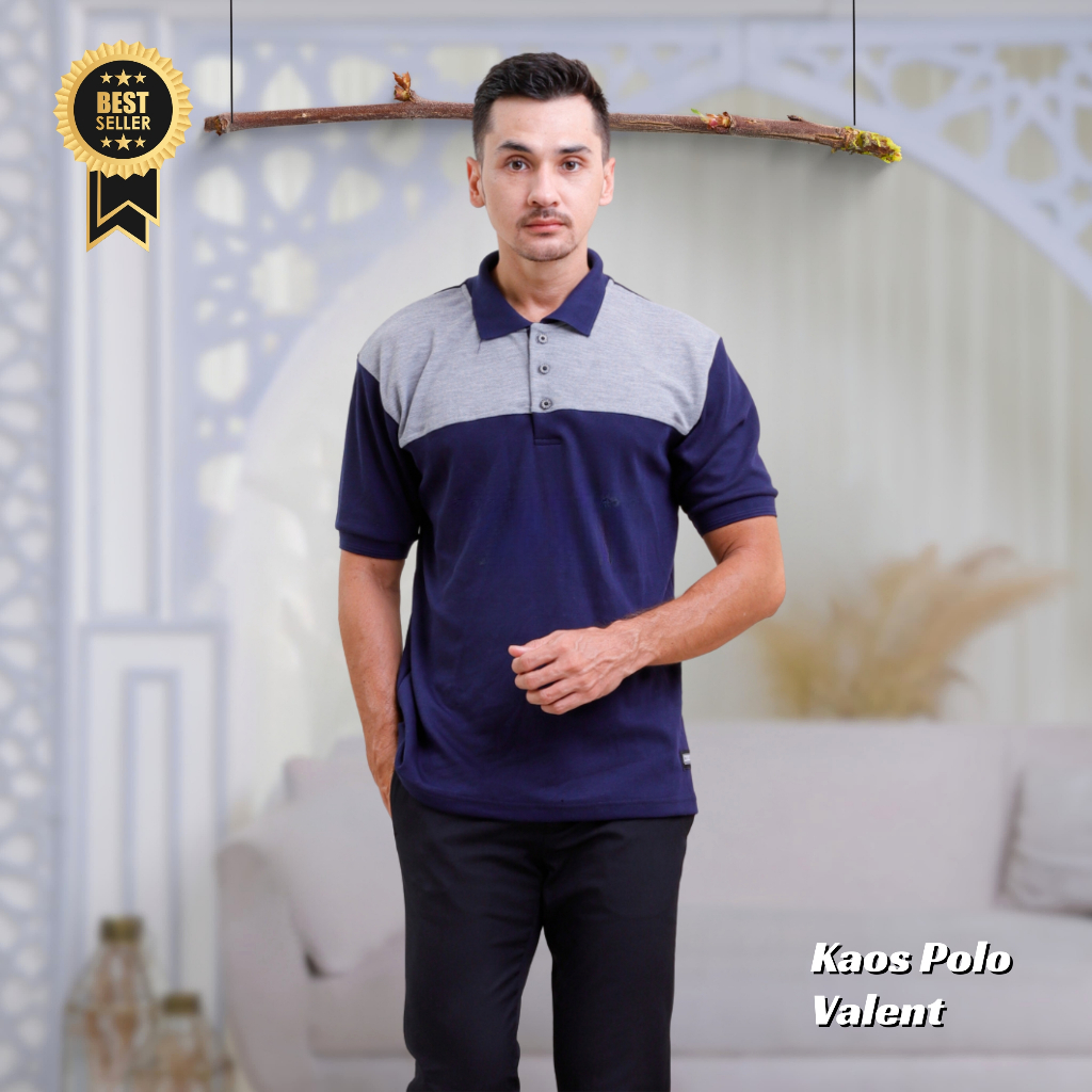 Kaos Polo Tshirt Pria Baju Kerah Distro Polo Valent Bahan Lacoste Original Mosqu