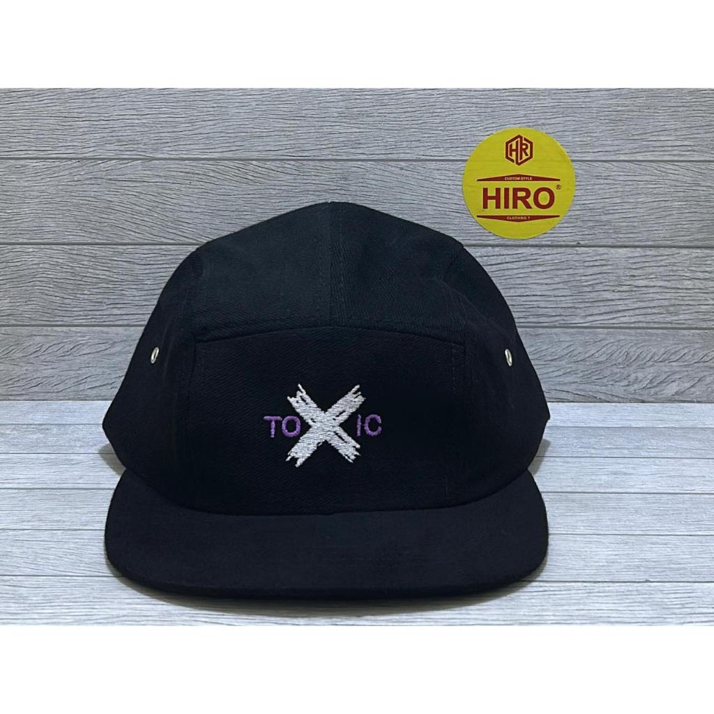 Topi Snapback Bordir Toxic Hip-Hop New Model-Topi Lima Panel-Topi Distro Keren