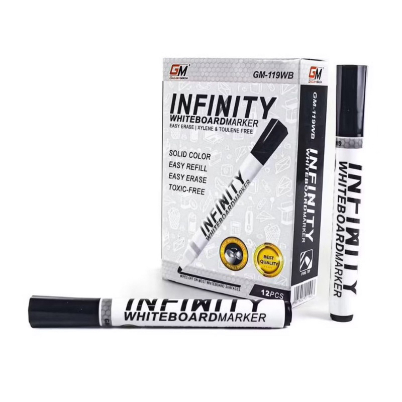

spidol whiteboard marker hitam infinity 1 Lusin/ spidol hitam whiteboard marker refillable