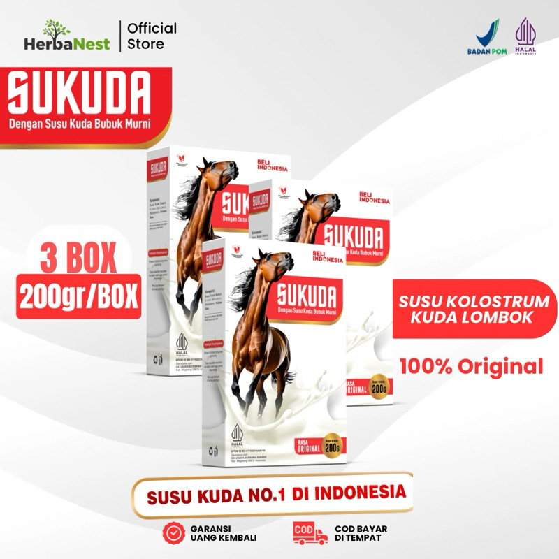

Sukuda 3 Box Susu Kuda Liar Lombok Murni 100% Original