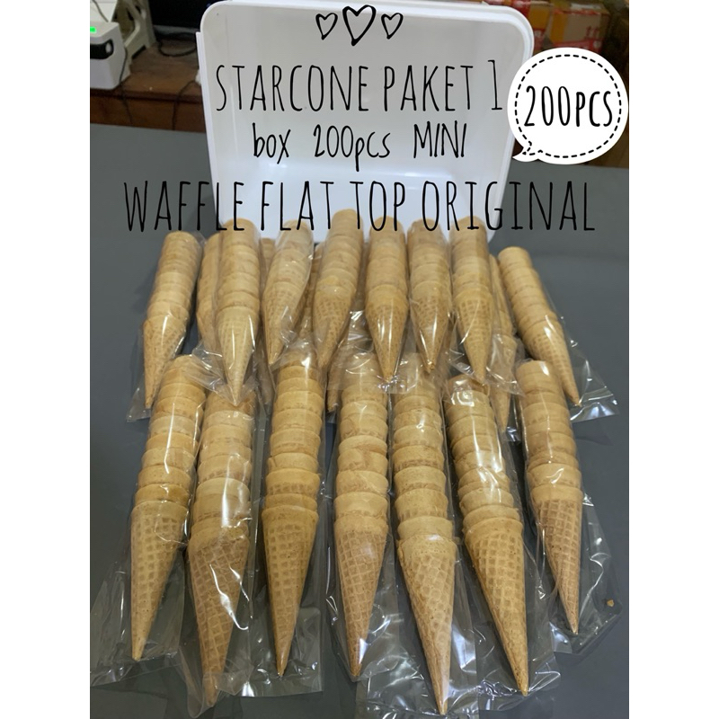

PAKET STAR CONE 1box 200pcs waffle MINI waffle flat top diameter 2,5cm-3cm tinggi 7-8cm