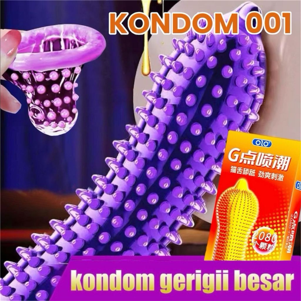 Condom Pria 001 Delay Lubricant Premium - Kondom Berduri Bersisik Bergerigi Tahan Lama Super Tipis