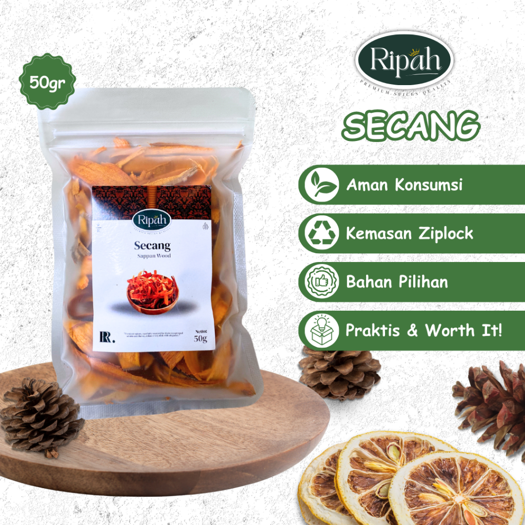 

50gr Kayu Secang Sappan Wood 100% Ripah Rempah PREMIUM QUALITY