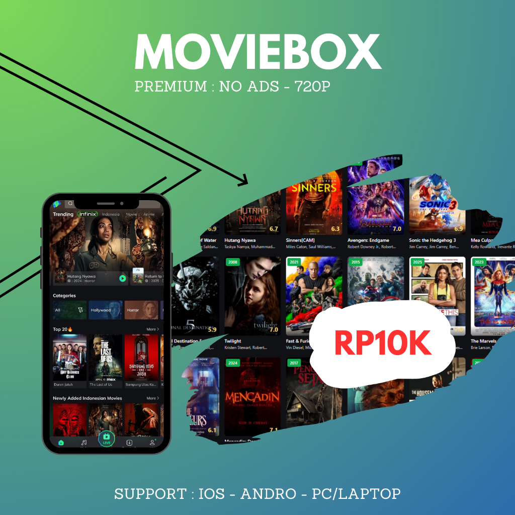 MovieBox Premium Bulanan (Serupa Dengan Loklok) | Proses Kilat 24/7