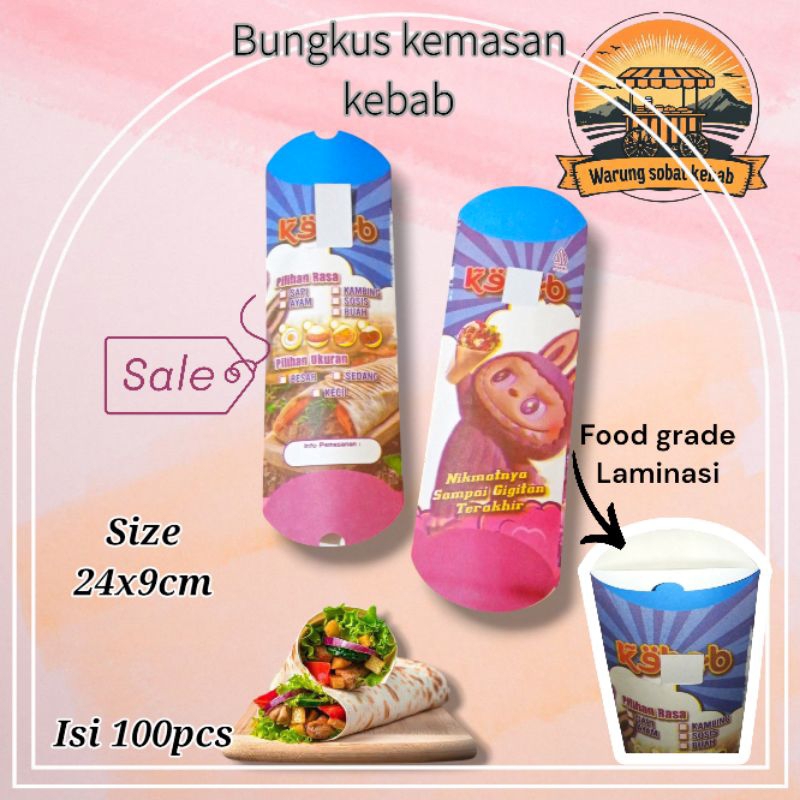 kertas kebab ivory laminasi(food grade) kemasan kebab/bungkus kebab murah