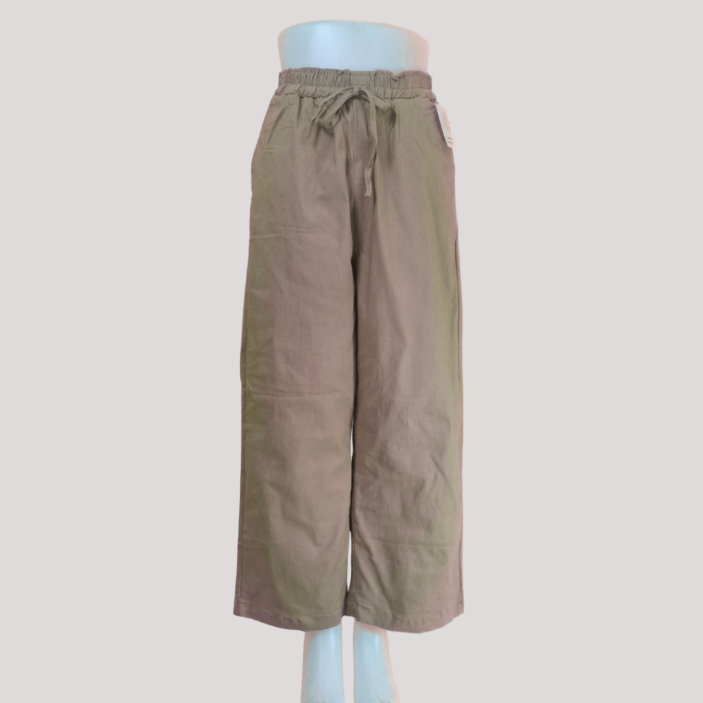 GLOWRY.OUTFIT Kulot Soft Jeans Warna Hitam Cream Abu Coklat Nyaman Wanita Celana Panjang
