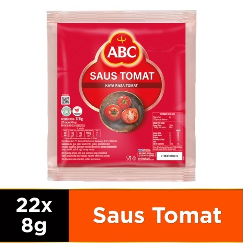 

Saus tomat sachet ABC 22 x 8gr