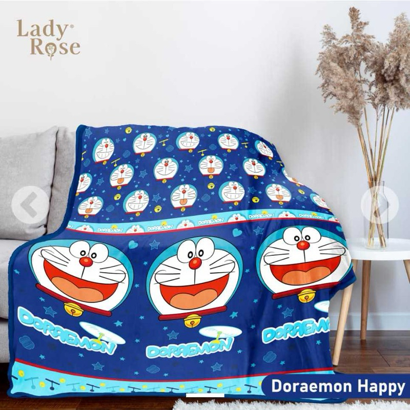 Selimut jumbo ladyrose Karakter doraemon Halus Ukuran 160x200