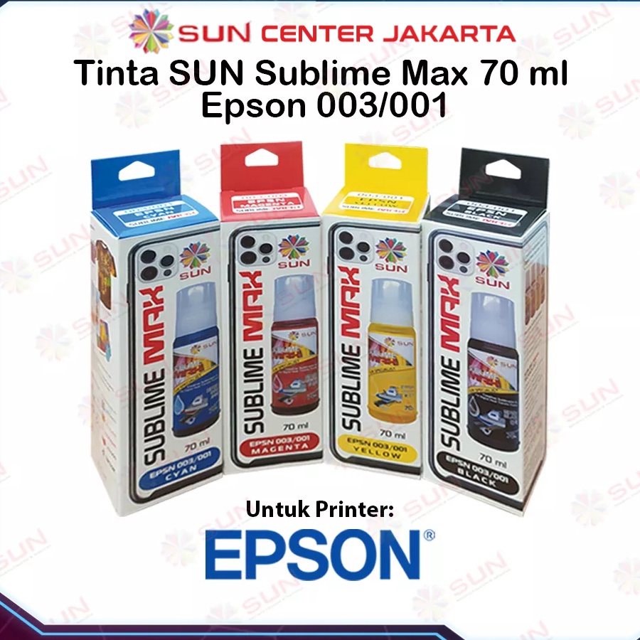 Model Baru Tinta Epson Sablon 3  1  SUN Sublime Max 7 ml  transfer ke mesin press kaos mug piring  l