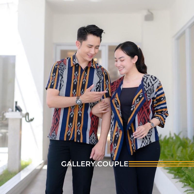 BALVIA ROSALACE COUPLE | KEMEJA PRIA & BLAZER WANITA | SET COUPLE ATASAN BATIK | BAJU COUPLE LEBARAN