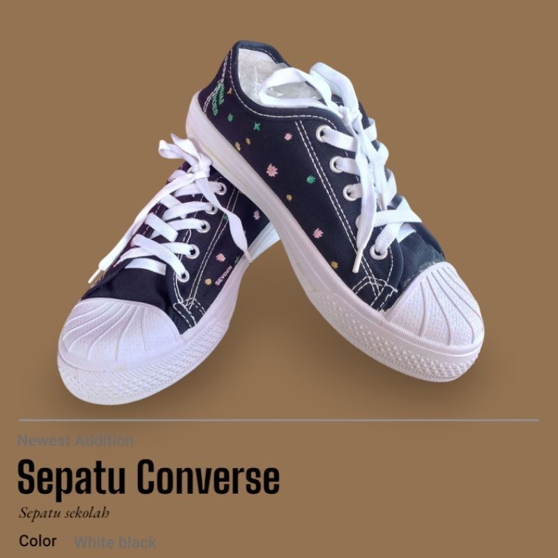 Sepatu Converse pria sepatu sneakers sepatu sekolah hitam putih