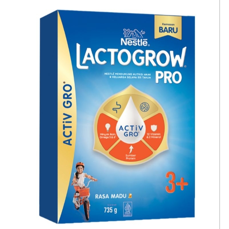 Lactogrow pro 3+ susu bubuk untuk usia anak pra-sekolah 3-5 tahun rasa MADU