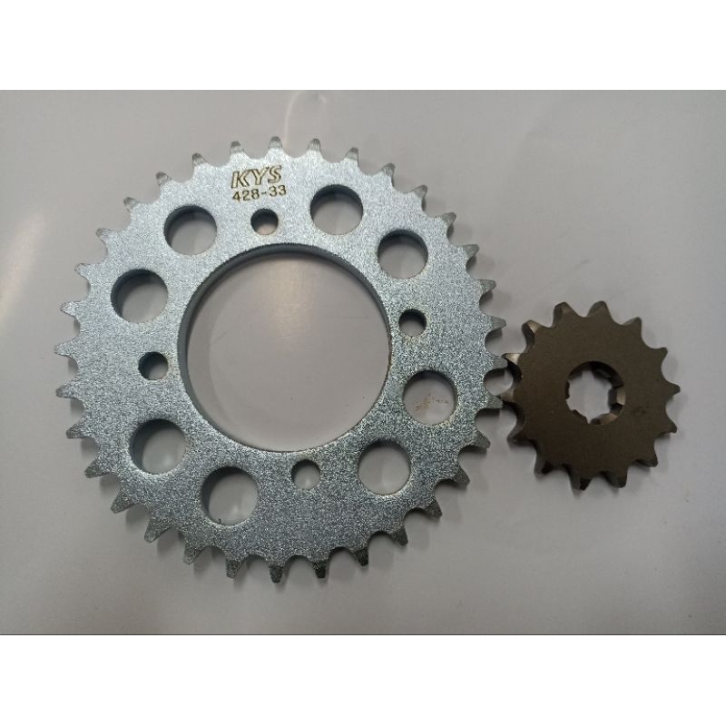 Gir gear belakang yamaha 428 GIR DEPAN BELAKANG 14 33T JUPITER Z RX-KING CRYPTON VEGA F1 Model sss