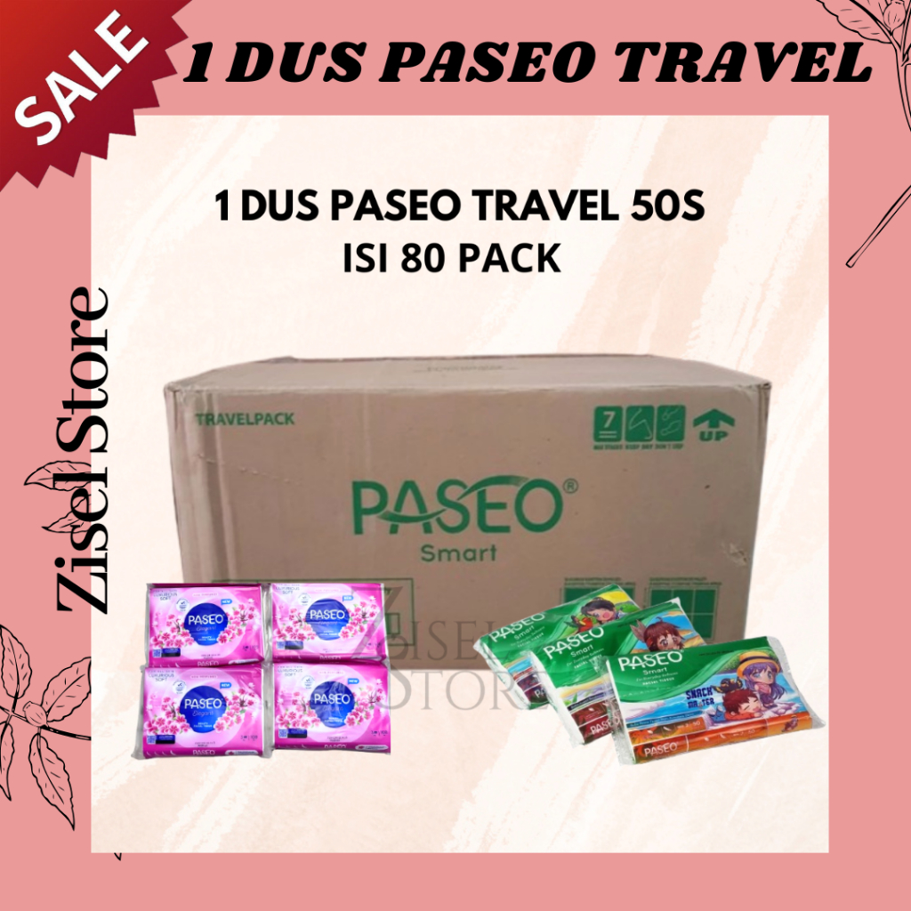 1 DUS TISSUE PASEO TRAVEL PACK 1 KARTON TISU PASEO ISI 80 PCS