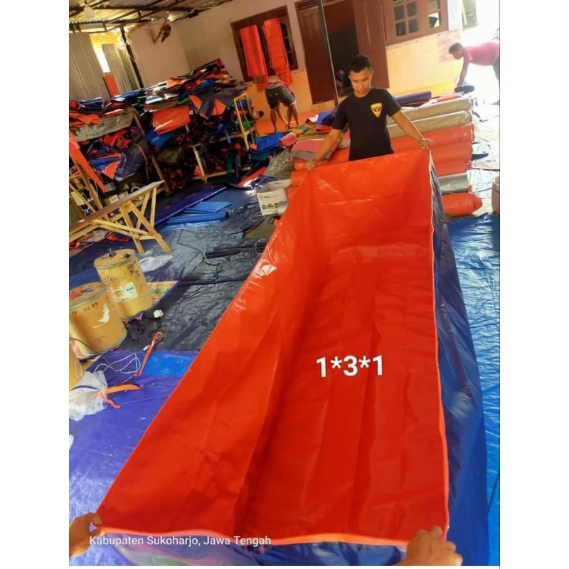 Terpal kolam ikan.ukuran 1x3x1meter