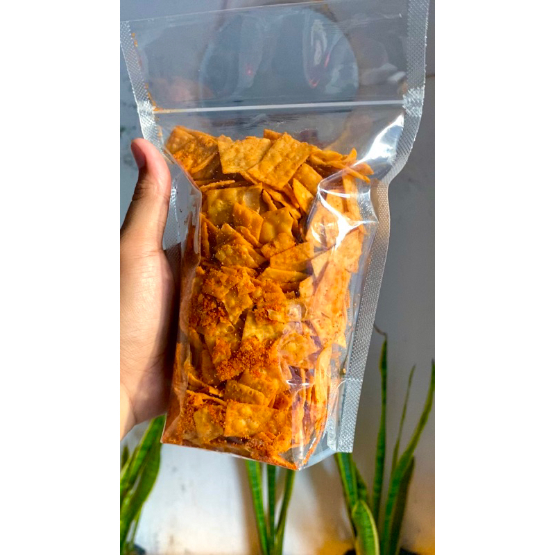 

Kripik Pangsit Pedas Gurih 250gram