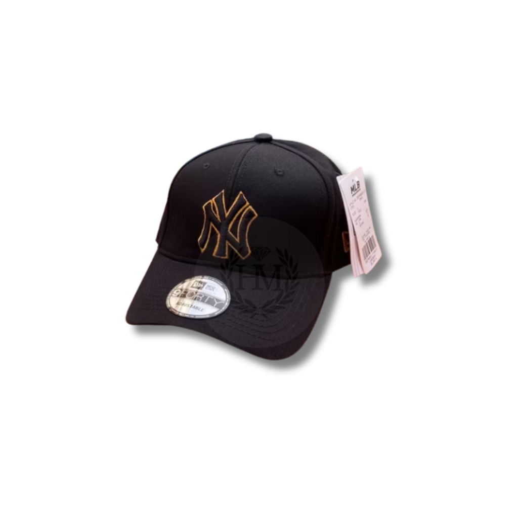 Topi NY Yankees FULL HITAM LOGO STRIPE KUNING Baseball Cap