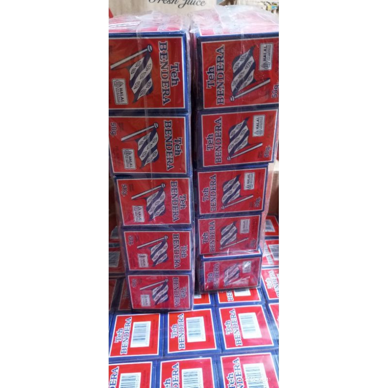 

teh bubuk cap bendera 1 pak isi 10 kotak