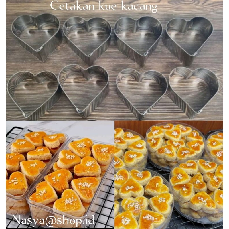 Cetakan kue kering Cookie cutter lokal bentuk hati love bahan stainless steel / Cetakan. kue kering 