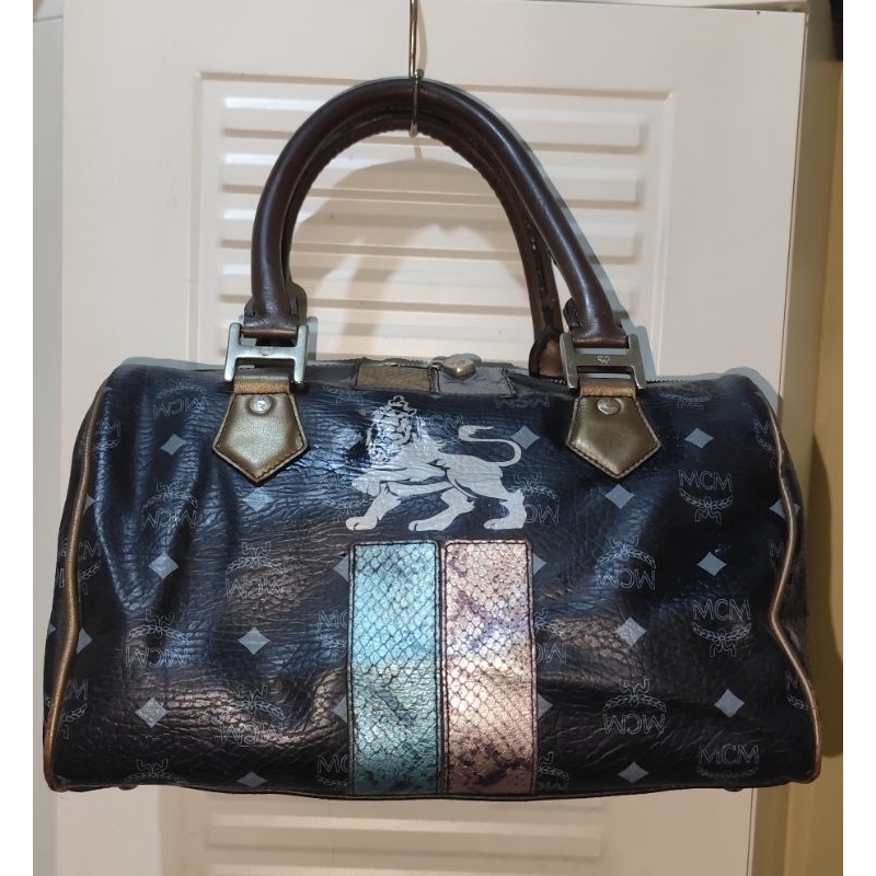 McM Munchen Signature Lion Boston Speedy Preloved