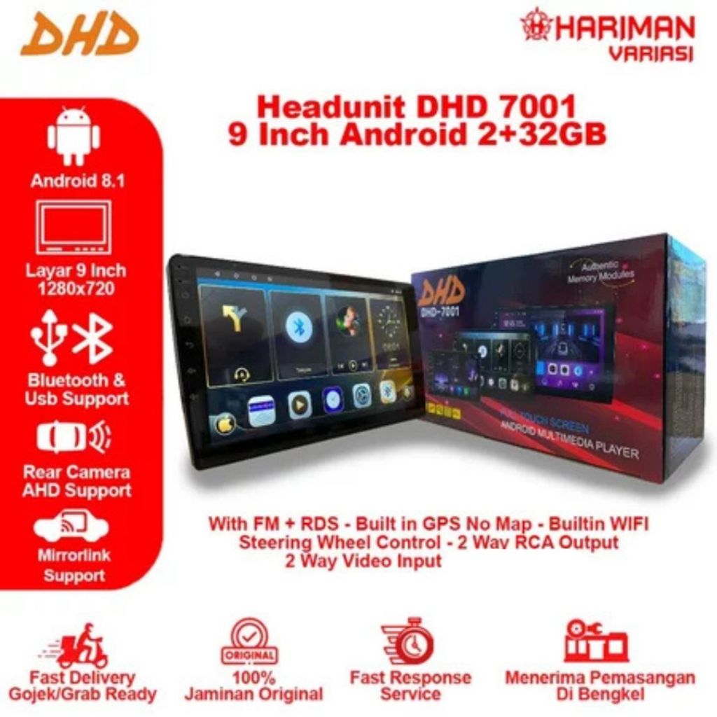 Android DHD Layar 9 Inch 7001 Ram 2/32 Mirrorlink