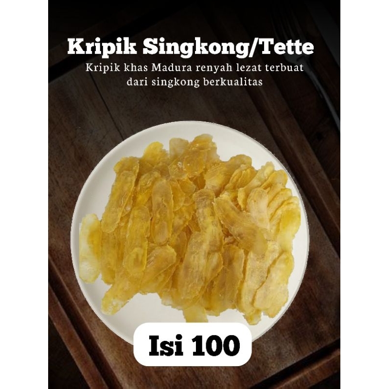 

Kripik Singkong/tette isi (100 keping) Cemilan khas Madura gurih dan lezat