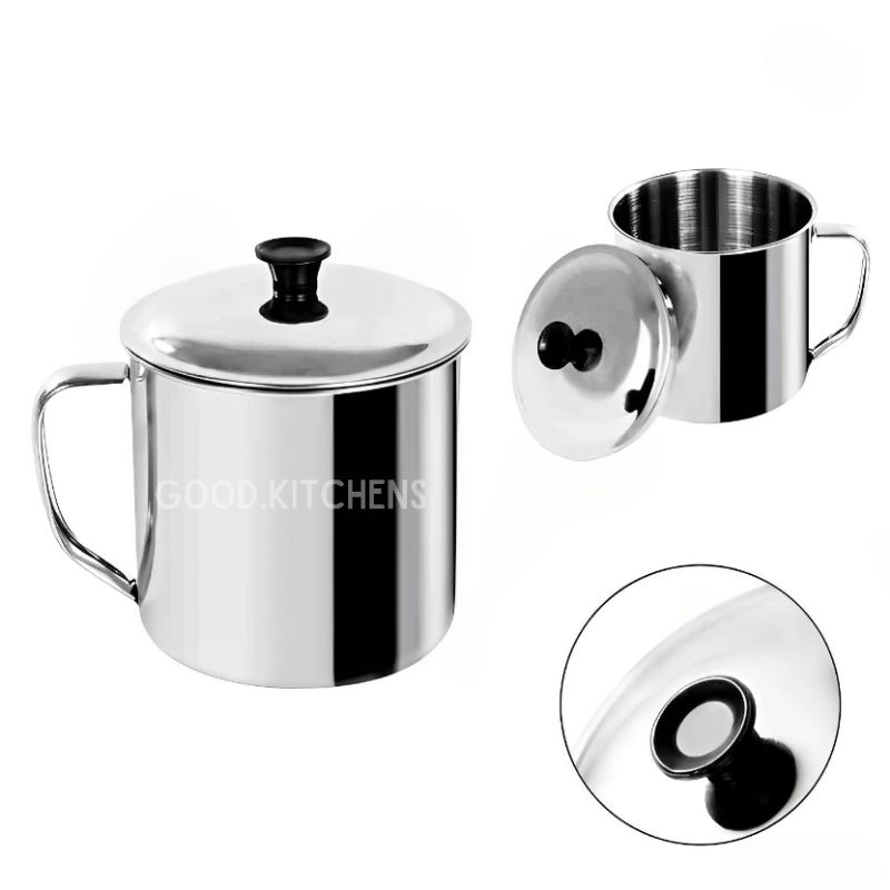 G116 MUG STAINLESS STEEL TEBAL PREMIUM KOMODO MUG KOPI TEH MUG GELAS JADUL GELAS MINUM GELAS GAGANG