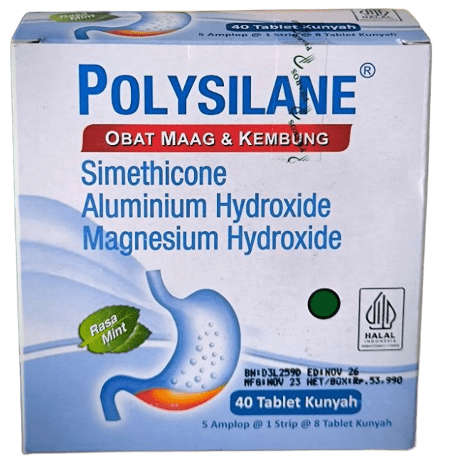 Polysilane Box 40's Tablet Pharos / Obat Maag / Obat Asam Lambung