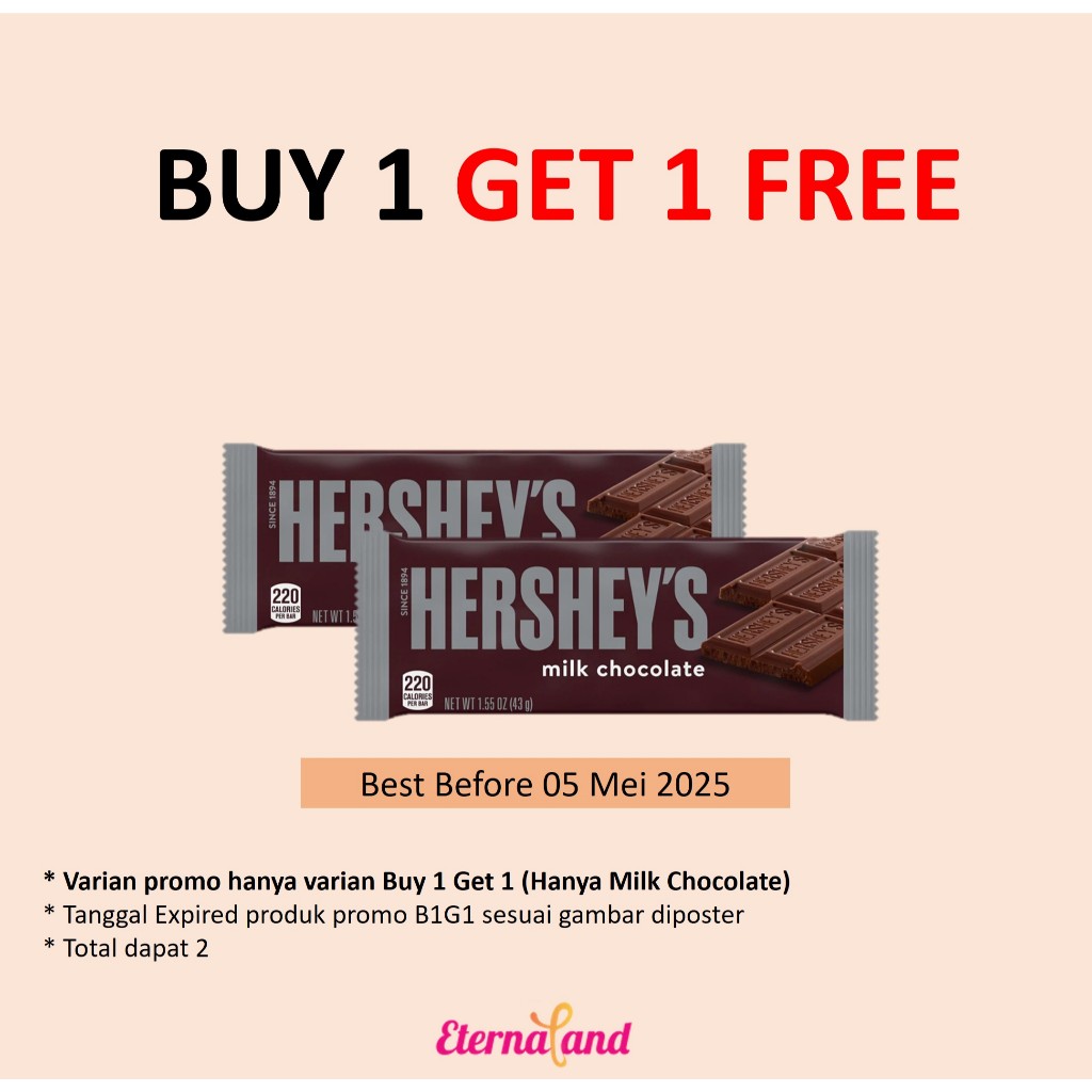 

Hersheys Chocolate Bar - cokelat hershey bar impor usa