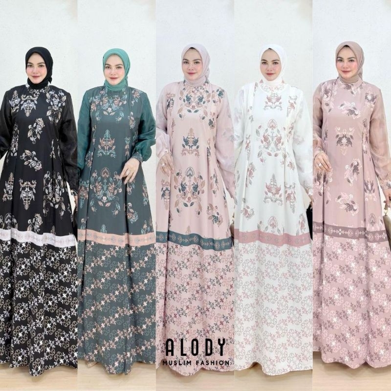 Gamis Elga Dress ori HMF Luxury