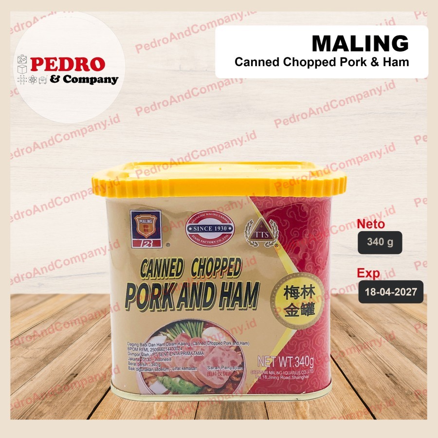 

Maling Canned Chopped PORK AND HAM 340 gram daging kaleng babi b2