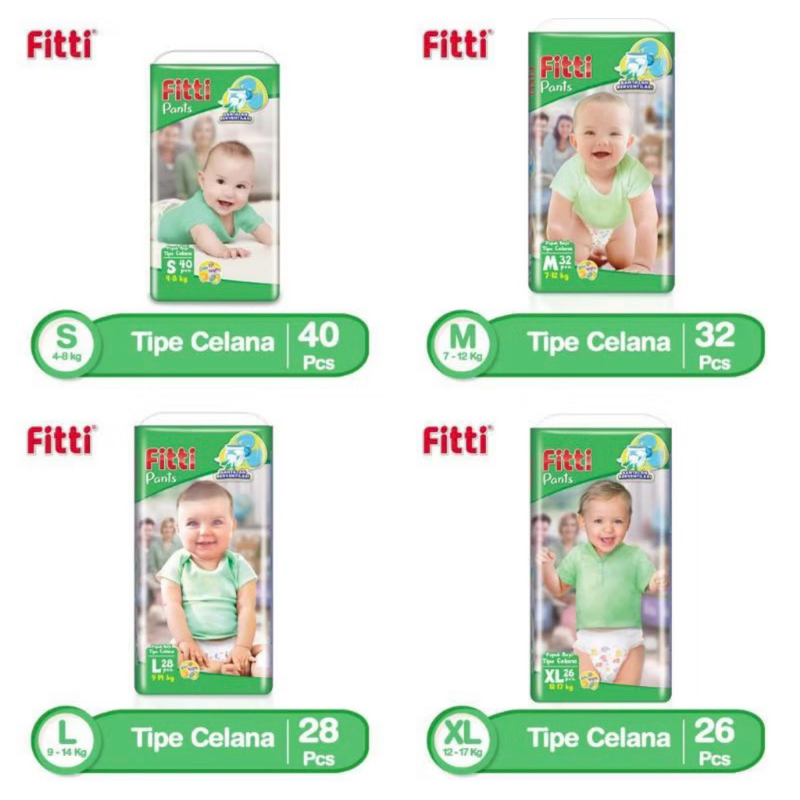 TERMURAH Pampers Fitti Uk M32/L28/XL26/S40/XXL24